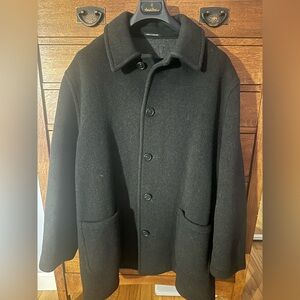 Brooks Sport~XL~Black/Charcoal Wool Men's Pea Coat~Jacket